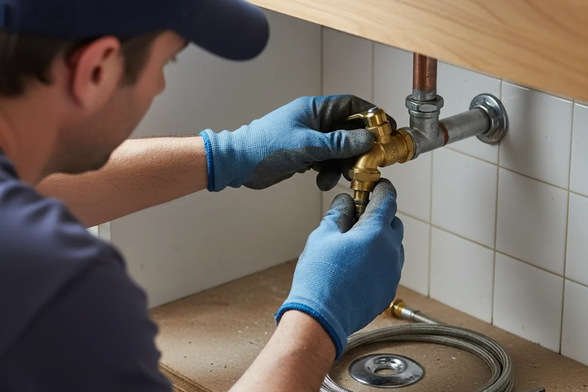 Shutoff valve and fitting work during Faucet and Fixture Repair in Collettsville